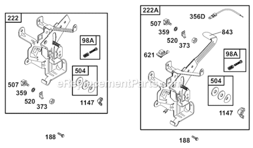 Page E Diagram and Parts List for 19A400  Briggs and Stratton Engine